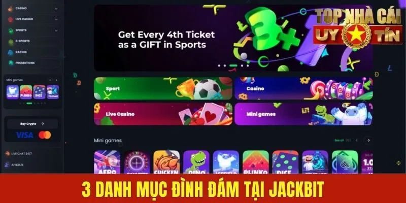 3 danh mục đình đám tại Jackbit