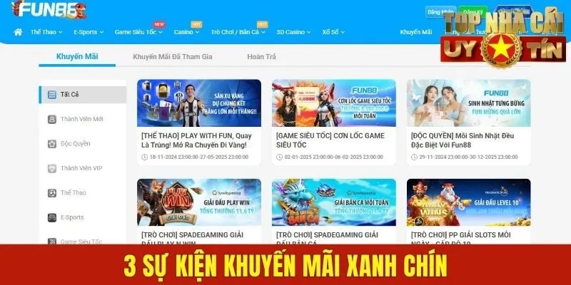 3 sự kiện khuyến mãi xanh chín