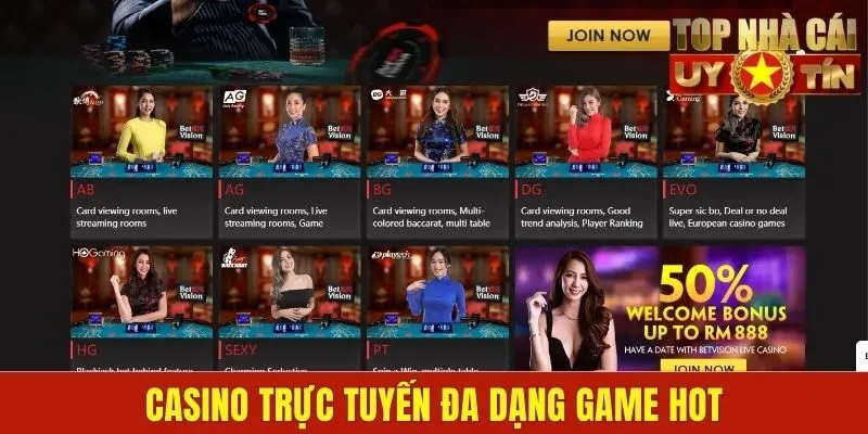 Casino trực tuyến đa dạng game hot