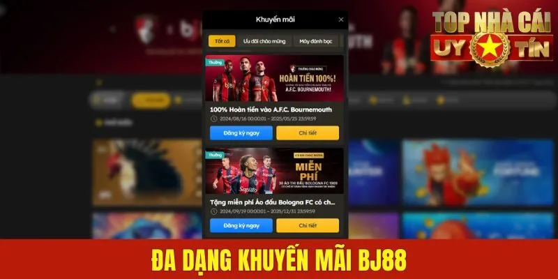 Đa dạng khuyến mãi BJ88