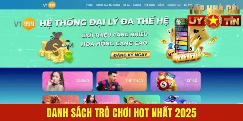 Danh sách trò chơi hot nhất 2025
