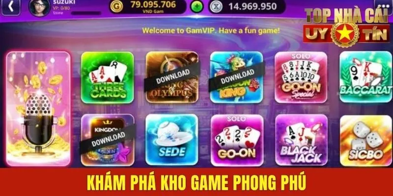 Khám phá kho game phong phú