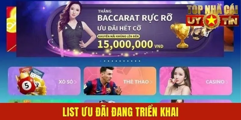 List ưu đãi đang triển khai