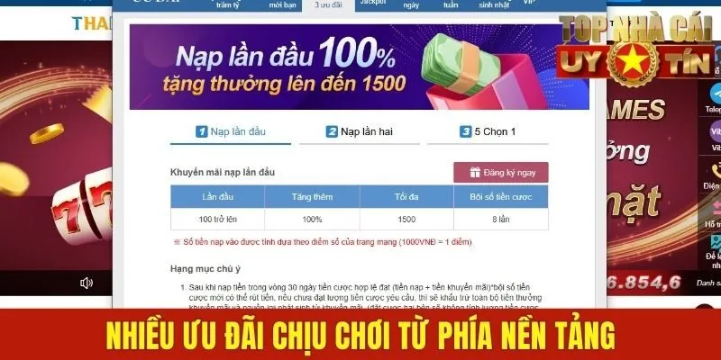 Nhiều ưu đãi chịu chơi từ phía nền tảng