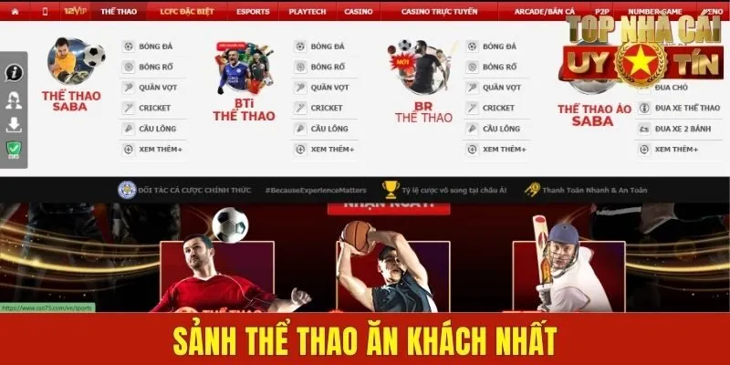 Sảnh thể thao ăn khách nhất