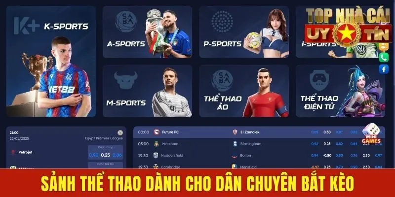 Sảnh thể thao dành cho dân chuyên bắt kèo