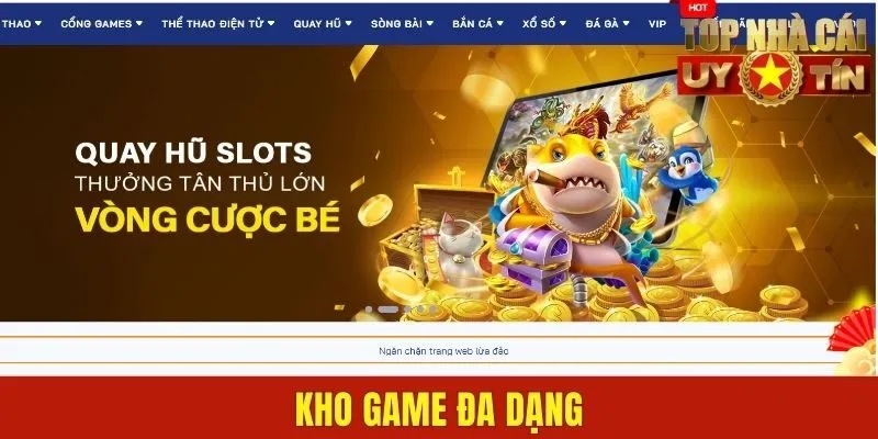 Kho game Slot đa dạng với nhiều tựa game cuốn hút
