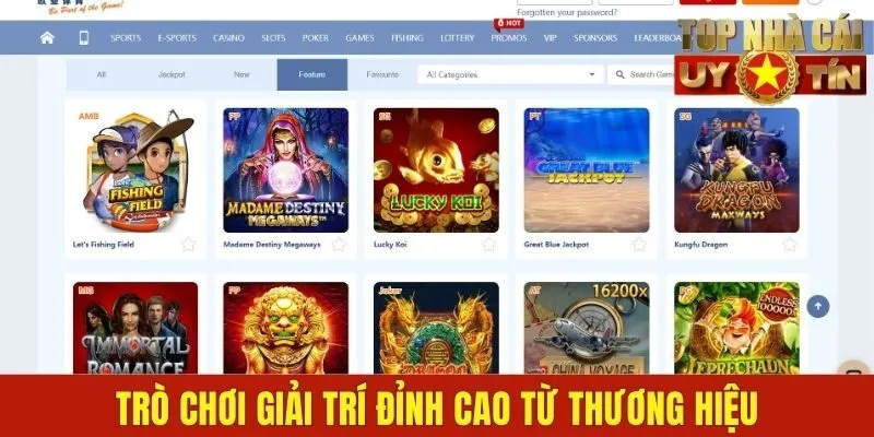 Trò chơi giải trí đỉnh cao từ thương hiệu