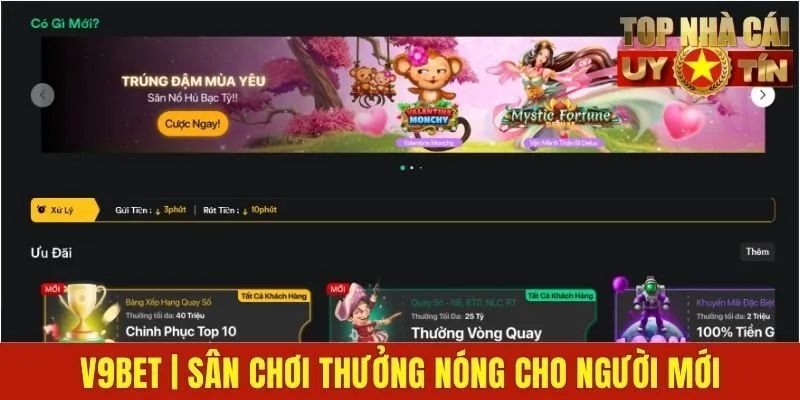V9bet | Sân Chơi Thưởng Nóng Cho Người Mới 100% Tiền Gửi