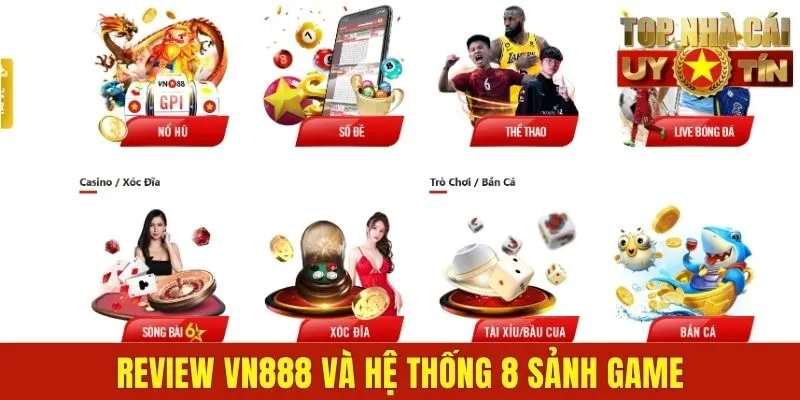Review VN888 Và Hệ Thống 8 Sảnh Game Độc Nhất Vô Nhị