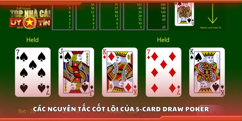 Các nguyên tắc cốt lõi của 5-card draw poker