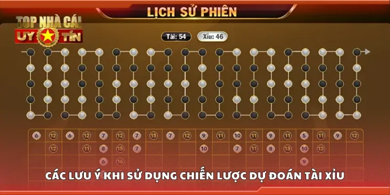 Các lưu ý quan trọng khi sử dụng chiến lược dự đoán tài xỉu