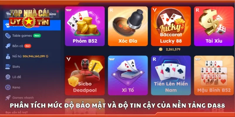 Phân tích mức độ bảo mật và độ tin cậy của nền tảng DA88