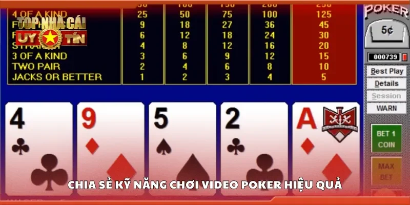 Chia sẻ kỹ năng chơi video poker hiệu quả