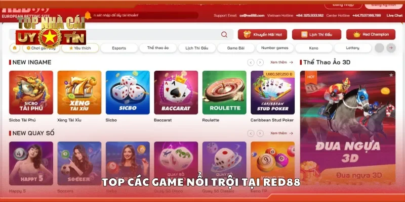Khám phá top các game nổi trội tại Red88
