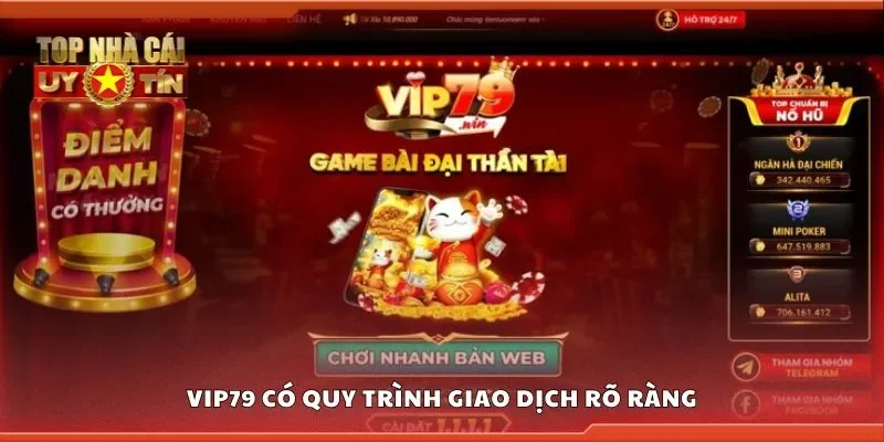 VIP79 có quy trình giao dịch rõ ràng
