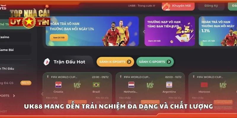 UK88 mang đến trải nghiệm đa dạng và chất lượng