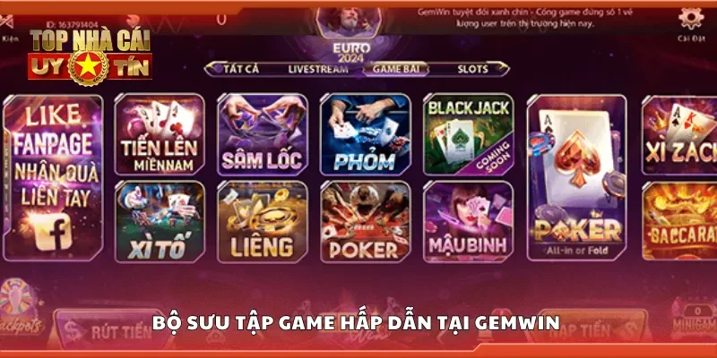Danh sách game hấp dẫn tại Gemwin