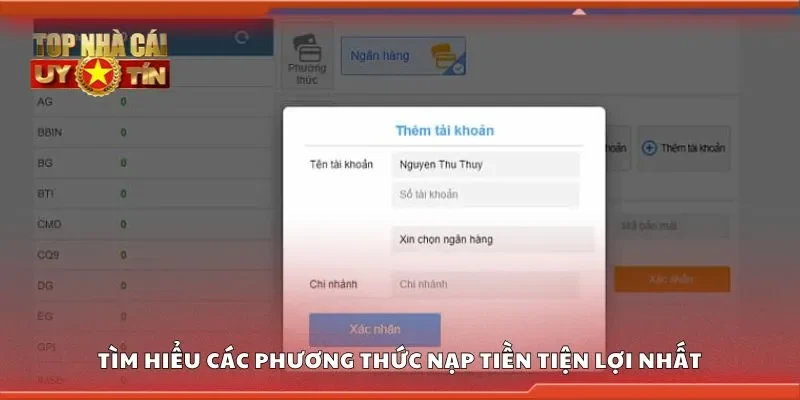 Tìm hiểu các phương thức nạp tiền tiện lợi nhất