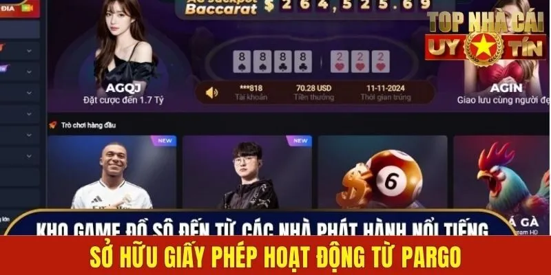 Sở hữu giấy phép hoạt động từ PARGO