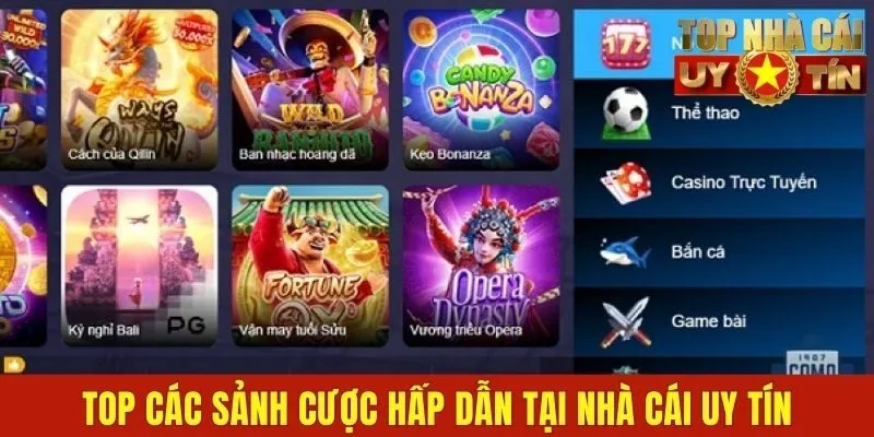 Top các sảnh cược hấp dẫn tại nhà cái uy tín