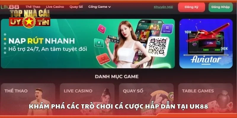 Khám phá các trò chơi cá cược hấp dẫn tại UK88