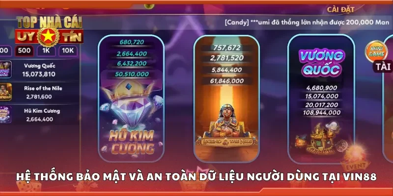 Hệ thống bảo mật và an toàn dữ liệu người dùng tại Vin88